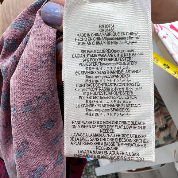 BCBGMAXAZRIA Wrap Dress Printed Red Blue Size XS - Picture 13 of 14